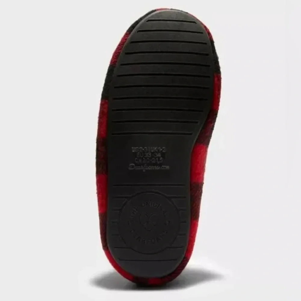 Dearfoams Kids Braydon Moccasin Slippers Memory Foam
